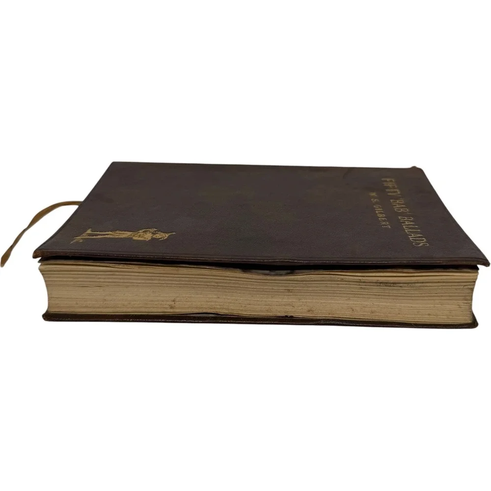 W.S. Gilbert Fifty Bab Ballads Hardcover Book Gilt Leather Vintage Antiquarian